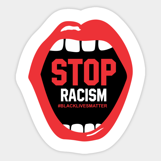 Stop Racism Lips Sticker by denufaw